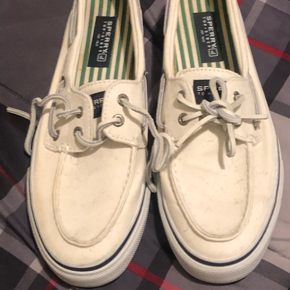 White Sperry Boat Shoes